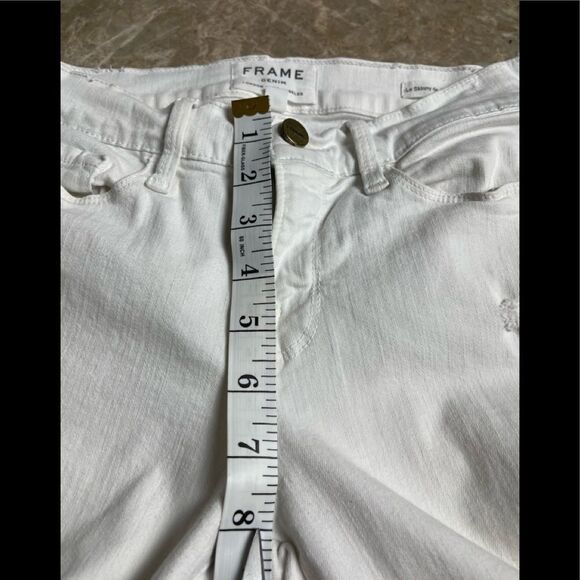 𝅺frame Le Skinny de Jeanne white distressed Crop size 26 - Picture 9 of 16